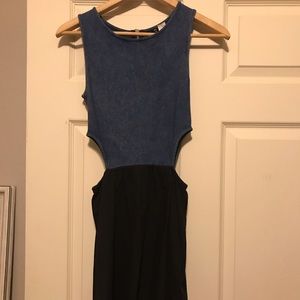 H&M Jean/Black Dress with Cutouts